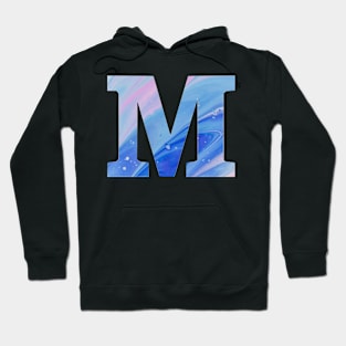 The Letter M Blue Psychedelic Design Hoodie